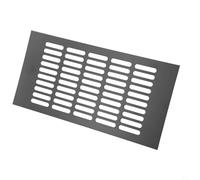 Aluminium Alloy Ventilation Grille Black Rectangle Metal Ventilation Grill Cover for Kitchen Bathroom Shoes Cabinet Wardrobe Stove Exhaust Vent(150X300MM)