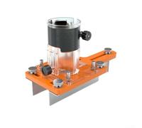 Aluminium Alloy Wood Router Slotting Locator with Slotted Base, 65mm Edge Trimmer Fastening Bracket for 0-5cm Board Thickness(finite bits)