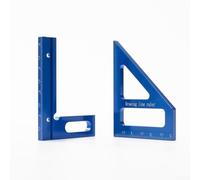 Aluminium Alloy Woodworking Square Metric for imperial Scale 90 Degree Carpenter Measuring Tool Triangle Ruler for Cutting Marking 10x6cm(Blue)