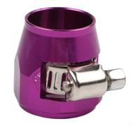 Aluminium AN8 Hose Clips for Fuel Line and Oil Pipe - Mesh Hose Clamp in Black Silver Red Blue Purple Gold Direct Replacement Easy Install(Purple)