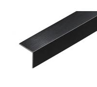 Aluminium Angle Trim 1 m, Brushed Black Anodised L Profile, 30 x 30 mm | Equal & Unequal Legs, 1 mm Wall, for Wall Corners, Tile Edges, Shelves, Worktops and Furniture