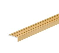 Aluminium Anti Non Slip Self Adhesive Stair Edge Nosing 25x10 mm - 1M (39.37") Rubust Trim LSW10K TMW Profiles (Gold)
