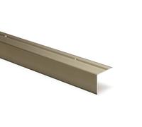Aluminium Anti Slip Stair Nosing 45x40mm Step Edge Trim, 2.4 m, Champagne | Pre-drilled, 12 screws and 12 wall plugs included, anodised finish, 40mm riser leg, for domestic and commercial stairs