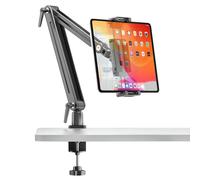 Aluminium Arm Swing Holder for Tablets Portable Monitor 360° Rotating Metal Base Flexible Arm Design Suitable for iPad Air/Pro/Mini Samsung Galaxy All 4.7 Inch 15.6 Inch 17.3 Inch 18.5 Inch Devices