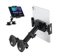 Aluminium Arm Tablet Holder with Dual Strong Suction Cup Base for Truck Car/Boat Windshield, Tablet Stand Fits iPad Air 13 Inch, iPad Pro 12.9 Inch and Other 4.7-15 Inch Tablets, Mount on Window