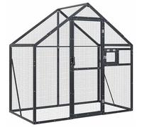 Aluminium Aviary Anthracite 179x100x185 cm Large Bird Cage with Lockable Door