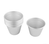 Aluminium Baking Cups Set of 10 for Homemade Desserts including Pudding and Cupcakes