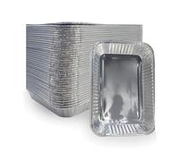 Aluminium Barbecue Drip Pans 40-Pack - Veggie Aluminium Grill Pan - Compatible with Ninja, Genesis/Q Series Grills - Heavy Duty Grease Trays- Silver(8.5x6 Inch)