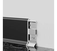 Aluminium Baseboard, 125cm Aluminum Skirting Boards Pack of 2 Multicolor 4-10cm Heights(Matte Grey,8cmx125cm)