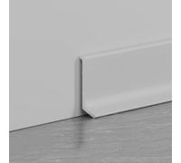 Aluminium Baseboard, Aluminum Baseboard Trim Pack of 4 Multicolor 125cm 4/6/8cm Height for Walls and Floors(Water Lily White,8cmx125cm)