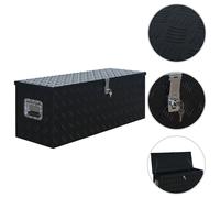 Aluminium Box 1085x370x400mm Black Storage Chest Belt Organiser vidaXL
