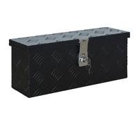 Aluminium Box 485x140x200mm Black Storage Chest Belt Organiser vidaXL