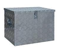 Aluminium Box 610 x 430 x 455 mm Silver Rustproof Lockable with Locking System Lightweight and Durable for Workshop Garage Transport Storage