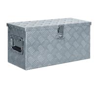 vidaXL Aluminium Box 61.5x26.5x30cm Silver Storage Bin Chest Trunk Organiser