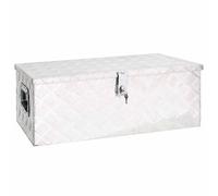 Vidaxl Storage Box Silver 80X39X30 Cm Aluminium
