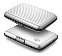 Aluminium Card Holder Wallet, RFID Blocking. Model : STOCKHOLM PREMIUM | Secure metal clasp. Instant card access with one-hand opening. Holds up to 10 cards & bills. Compact design.