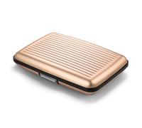Aluminium Card Holder Wallet, RFID Blocking. Model : STOCKHOLM PREMIUM | Secure metal clasp. Instant card access with one-hand opening. Holds up to 10 cards & bills. Compact design.