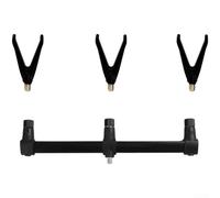 Aluminium Carp Fishing Rod Pod Bank with Bar and Bidirectional Rotation Bracket, Adjustable Crossbars 25cm/30cm for Anglers on Lakes, Rivers or Coastal Fishing(three heads+3v)