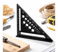 Aluminium Carpenter’s Speed Square Metric, 180 mm Triangle Ruler with Angle Markings and Drill Gauge Holes, Precision Right Angle Measuring Tool for Woodworking, DIY and Construction Use