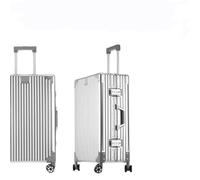 Aluminium Carry-On Suitcase - Large Cabin Luggage, 4-Wheel Hard Case with Super-Low Noise Spinner Wheels & TSA Lock (22 inch)