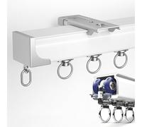 Aluminium Ceiling Curtain Track, Heavy Duty Curtain Rail With Silent Strips, 2mm Thick Ceiling Mounted Curtain Tracks For Heavy Curtains, For Room Divider, Easy Install (White, 4m/13ft)