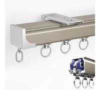 Aluminium Ceiling Curtain Track, Heavy Duty Curtain Rail With Silent Strips, 2mm Thick Ceiling Mounted Curtain Tracks For Heavy Curtains, For Room Divider, Easy Install (Gold, 4m/13ft)