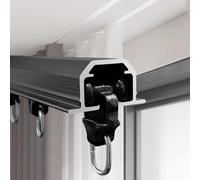 Aluminium Ceiling Curtain Track System 2.2m Concealed Rail Room Divider Sliding Curtain Rod Integrated Metal Rod Black Finish Ideal for Modern Interiors