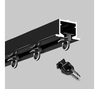 Aluminium Ceiling Mounted Rail System 6m Black Recessed Track Kit for Hanging Square Design Heavy-Duty Ains Set for Home & Commercial Use