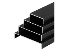 Aluminium Channel U Profile, 6063 Aluminum U Shaped Channel Equilateral Groove Black 500mm Pack Of 2(56x25x50mm)