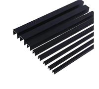 Aluminium Channel U Profile, Black Equilateral U Channel 500mm Pack Of 2, Width 15-23mm Inner 17-27mm Outer(20x10x18mm)