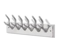 Aluminium Coat Rack Hanger Silver 49x9x18cm with 6 Hooks, Durable & Stylish