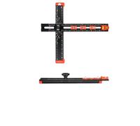 Aluminium Combination Square with Drill Guide and Level, 400mm T | Integrated drill guide module and spirit level for precise alignment and hole positioning in woodworking projects