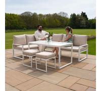 Aluminium Corner Sofa Set - White White