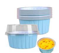 Aluminium Cream with Lid - Small Round Aluminum Cake with Secure Lid | Multipurpose Non Slip Bakware for Meat Cake, Chocolate, Cake, Pudding, Cooking, Storage, Catering