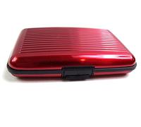 ALUMINIUM CREDIT CARD WALLET HOLDER RFID BLOCKING 6 COLOURS (RED)