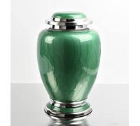 Aluminium Cremation Urn for Human Ashes - Adult Large Size Funeral Memorial Keepsake - Secure and Dignified Resting Place Holds Approx. 90kg or 14 Stone Body Ashes (Elegant Green)