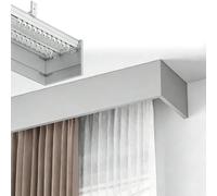 Aluminium Curtain Pelmet Box 3-in-1 with Double Tracks, 3.3-26.2 Ft Ceiling Mount Decorative Cornice Board, Silent Window Treatment Rail (Gray, 16.7ft)