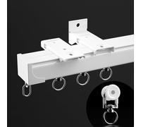 Aluminium Curtain Rail - Heavy Duty Ceiling Mount with 90 Degree Corner Bend, Nano Silence Track for Wall Mount Room Divider, 350cm Length