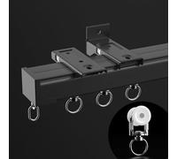 Aluminium Curtain Rail - Heavy Duty Ceiling Mount with 90 Degree Corner Bend, Nano Silence Track for Wall Mount Room Divider, 350cm Length