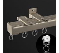 Aluminium Curtain Rail - Heavy Duty Ceiling Mount with 90 Degree Corner Bend, Nano Silence Track for Wall Mount Room Divider, 350cm Length