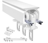 Aluminium Curtain Rail Set 50-600cm - Heavy-Duty Ceiling Track System for Room Dividers & Large Curtains - Smooth Roller Gliders Included