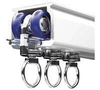 Aluminium Curtain Rail with Mute Rollers, Heavy Duty Ceiling Track for Living Room, Bedroom & Bay Windows, Versatile Extra Long Rail for Room Divider or Curtains, RV & Sh(Size:5m/16.4ft,Colo