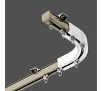 Aluminium Curtain Track 1-Groove for Ceiling or Wall Flexible Bracket for Shower Bay Window Room Divider Ideal for Curtains in Homes Offices Hotels Clinics (Champagne Top 1.3M/4.3FT)