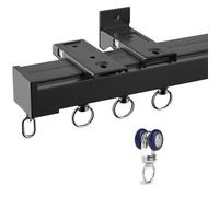 Aluminium Curtain Track - 5m Ceiling or Wall Mount Rail for Sliding Curtains High Performance Roll Ideal for Living Room & Bedroom - Black Finish (16.4 ft)