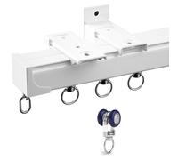 Aluminium Curtain Track for Ceiling or Wall Mount 3.3m Sliding Curtain Rail System with High-Performance Rollers - Perfect for Living Room & Bedroom (White)