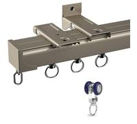 Aluminium Curtain Track Rail - 4.2m Sliding Curtain System for Ceiling or Wall Mount - High Performance Roll for Living Room & Bedroom Decor (Gold Finish)