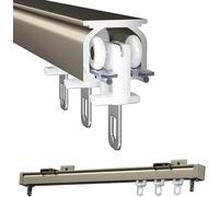 Aluminium Curtain track Rail System with Mute Rollers Ceiling Or Wall Mount Track Room Divider For Windows And Curtains(Gold,1.4m(4.6ft))