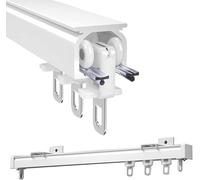 Aluminium Curtain track Rail System with Mute Rollers Ceiling Or Wall Mount Track Room Divider For Windows And Curtains(White,4.1m(13.5ft))