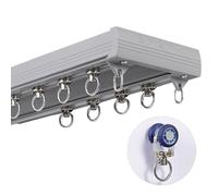 Aluminium Curtain Track Room Divider Ceiling Rail 100-500cm Shower & Bedroom Curtain Rail Sliding Track (Grey 440cm) - Ideal for Bathrooms & Living Spaces