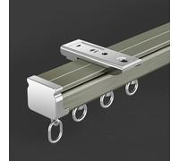 Aluminium Curtain Tracks 18FT/550CM Versatile Ceiling or Wall Mounted Curtain Rail for Room Dividers Curtain Rods & Accessories (Champagne Finish)